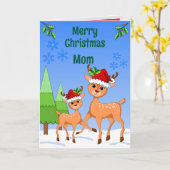 BambiHerten Kerst Klad Kaart (Gele Bloem)