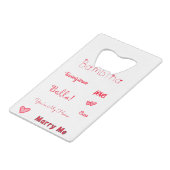 Bambina Love Quottes set Pack Creditkaart Flessenopener (Voorkant Gekanteld)