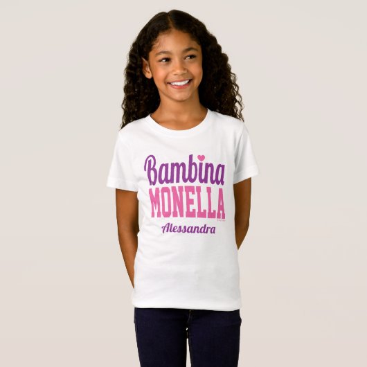 Bambina Monella Grappig Italiaans Meisje T-shirt (Voorkant volledig)