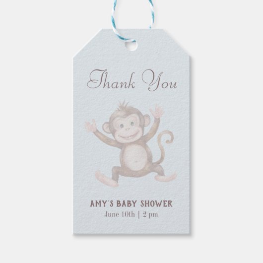 Bambino Boy Baby shower Bedankt Cadeaulabel (Voorkant)