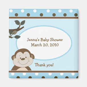 Bambino Leuke Aap Blauw Favor Baby shower Magneet