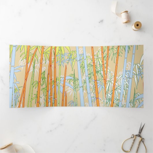 Bamboe 2 drieluik wenskaart (Binnen)