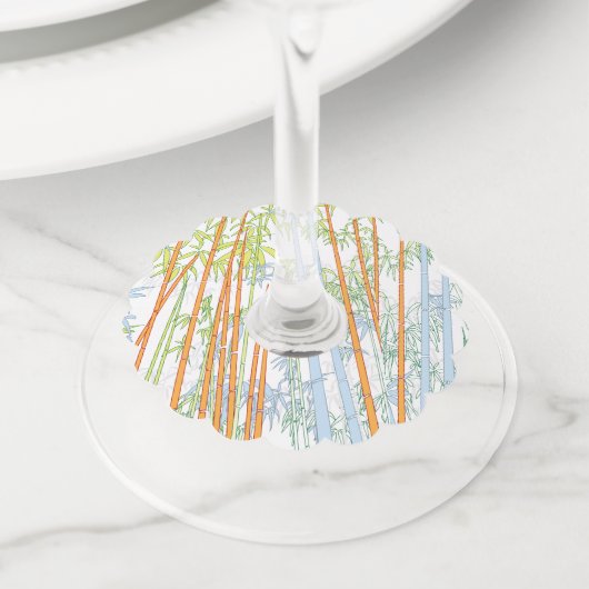 Bamboe 3 wijnglaslabel (Dichtbij)