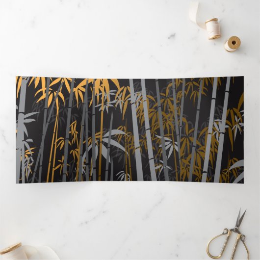 Bamboe 4 drieluik wenskaart (Binnen)