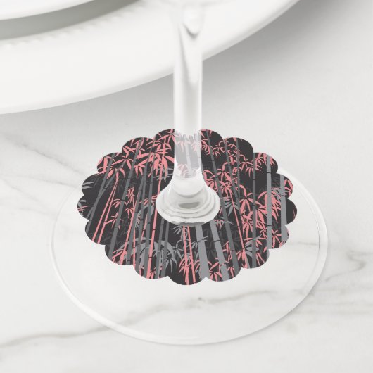 Bamboe 5 wijnglaslabel (Dichtbij)