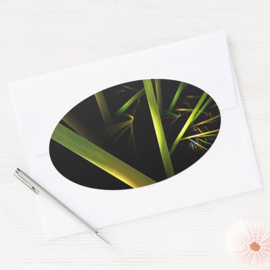 Bamboe Abstract Ovale Sticker (Envelop)