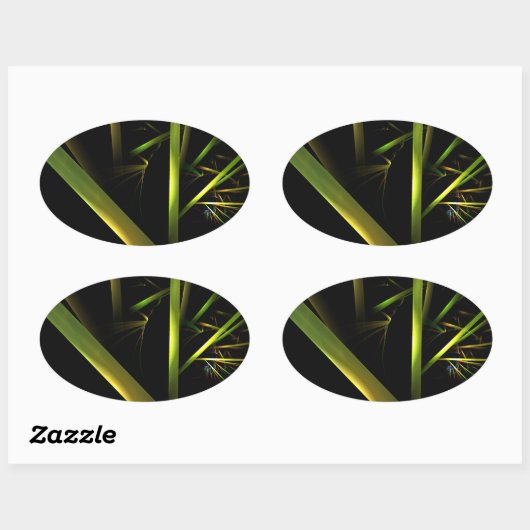 Bamboe Abstract Ovale Sticker (Vel)