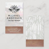 Bamboe achtergrond | Healing Hands Lotus Icon Visitekaartje (Voorkant / Achterkant)