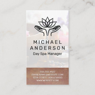 Bamboe achtergrond   Healing Hands Lotus Icon Visitekaartje