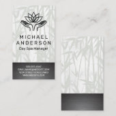 Bamboe achtergrond | Healing Hands Lotus Icon Visitekaartje (Voorkant / Achterkant)