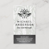 Bamboe achtergrond | Healing Hands Lotus Icon Visitekaartje (Voorkant)