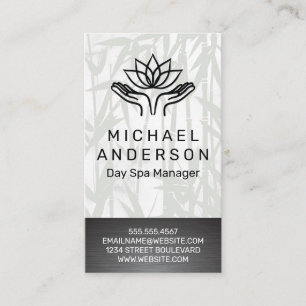 Bamboe achtergrond   Healing Hands Lotus Icon Visitekaartje