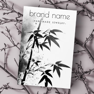 Bamboe Aziatische inkt tekening oorbel display kaa Visitekaartje
