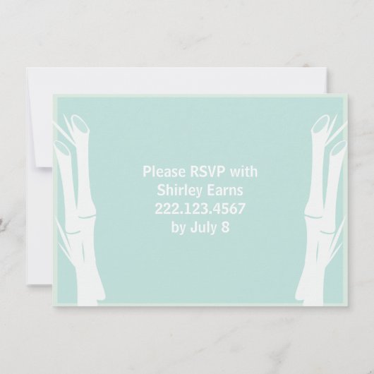 Bamboe Baby shower Uitnodiging (Achterkant)