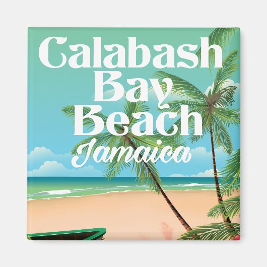 Bamboe Beach Jamaica Magneet (Voorkant)