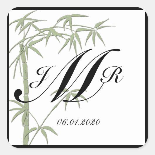 Bamboe Beauty Monogram Sticker (Voorkant)
