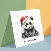 Bamboe Beer eerste kerst, gewoonte Kaart