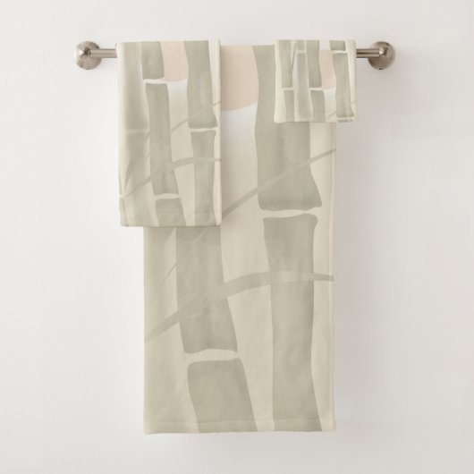 Bamboe, beige achtergrond bad handdoek (Insitu)