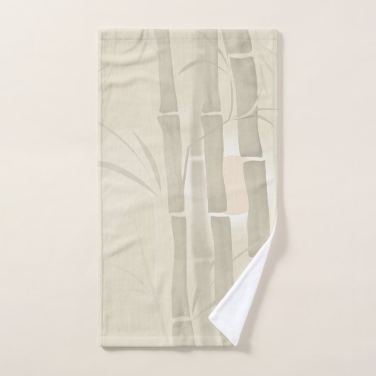 Bamboe, beige achtergrond bad handdoek (Handdoek)