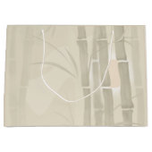 Bamboe, beige achtergrond groot cadeauzakje (Voorkant)