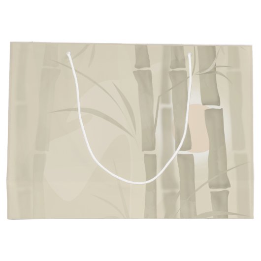 Bamboe, beige achtergrond groot cadeauzakje (Achterkant)