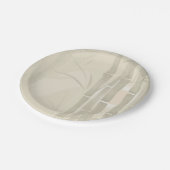 Bamboe, beige achtergrond papieren bordje (Gekanteld)