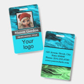 Bamboe, beige achtergrondbadge badge (Voor- en achterkant)