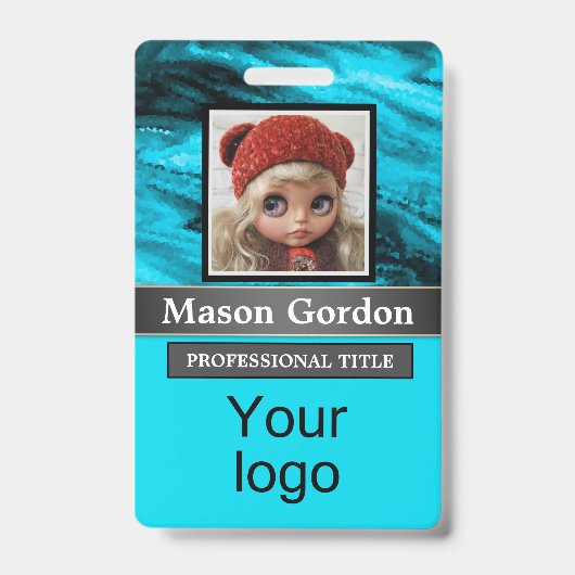 Bamboe, beige achtergrondbadge badge (Voorkant)