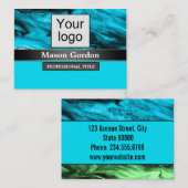 Bamboe, beige achtergrondbadge visitekaartje (Voorkant / Achterkant)