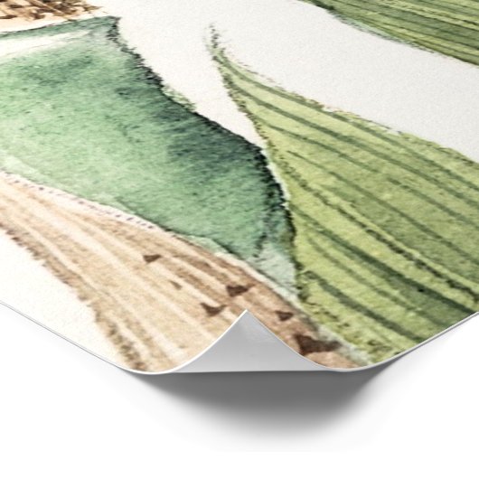 Bamboe blad  kunst poster (Hoek)