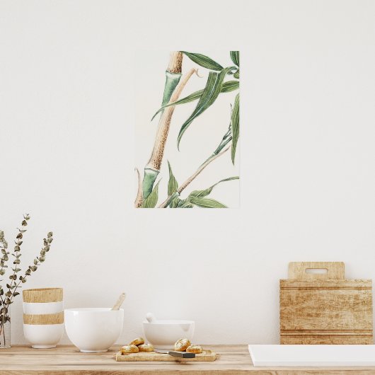 Bamboe blad  kunst poster (Keuken)
