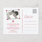 Bamboe bladeren Double Xi Chinese bruiloft dank u Aankondigingskaart (Achterkant)