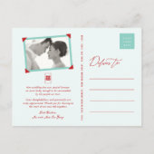 Bamboe bladeren Double Xi Chinese bruiloft dank u Aankondigingskaart (Achterkant)