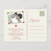 Bamboe bladeren Double Xi Chinese bruiloft dank u Aankondigingskaart (Achterkant)