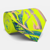 Bamboe bladeren in neon geel stropdas (Opgerold)