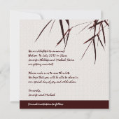 Bamboe Bladeren/Oosterse Dubbele Geluksbruid Save The Date (Achterkant)