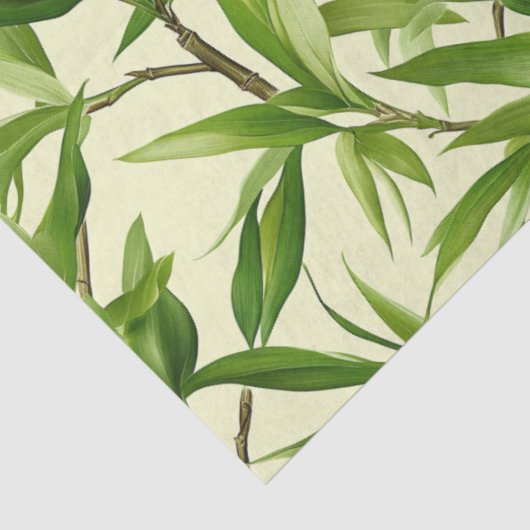 Bamboe Bladeren Patroon Groene Decoupage Tissuepapier (Detail)
