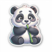 Bamboe Bliss Panda Custom-Cut Vinyl Sticker (Voorkant)