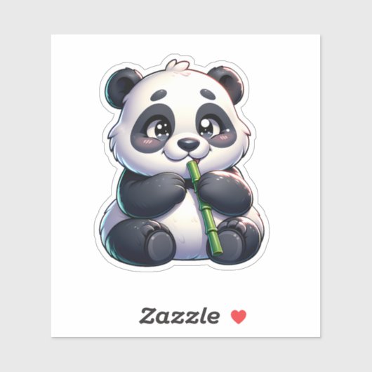 Bamboe Bliss Panda Custom-Cut Vinyl Sticker (Vel)