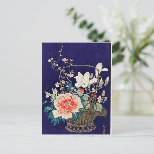 Bamboe Bloemmand door Ohara Koson Briefkaart (Staand voorkant)
