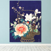 Bamboe Bloemmand door Ohara Koson Canvas Afdruk (Insitu (Houten vloer))