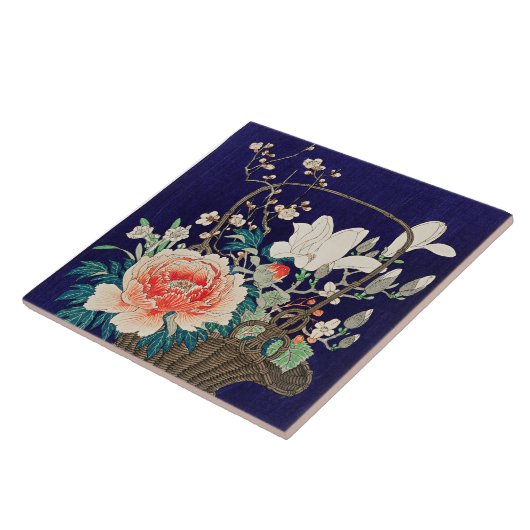 Bamboe Bloemmand door Ohara Koson Tegeltje (Zijkant)