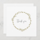 Bamboe Boho Botanisch blad Zacht Elegant groen Bedankkaart (Voorkant / Achterkant)