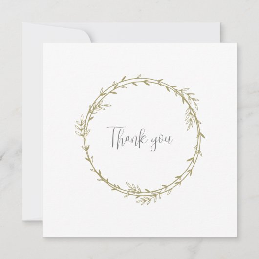 Bamboe Boho Botanisch blad Zacht Elegant groen Bedankkaart (Voorkant)