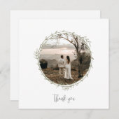 Bamboe Boho Botanisch blad Zacht Elegant groen Bedankkaart (Voorkant / Achterkant)