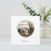 Bamboe Boho Botanisch blad Zacht Elegant groen Bedankkaart (Staand voorkant)