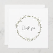 Bamboe Boho Botanisch blad Zacht Elegant groen Bedankkaart (Voorkant / Achterkant)