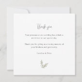 Bamboe Boho Botanisch blad Zacht Elegant groen Bedankkaart (Achterkant)