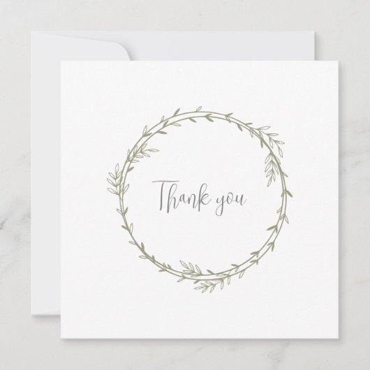 Bamboe Boho Botanisch blad Zacht Elegant groen Bedankkaart (Voorkant)