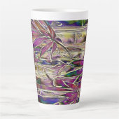 Bamboe Boom Digitaal Schilderen Origineel Kunstgla Latte Mok (Voorkant)